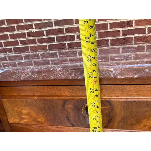 Antique Victorian Eastlake Solid Wood and Burledwood Marble Dresser With Knapp Joint For Sale - Image 15 of 17