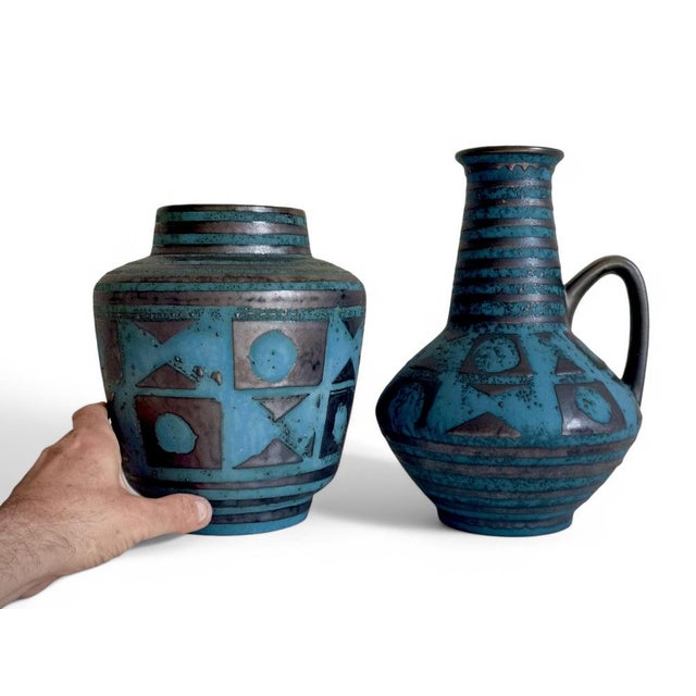 Ceramic Mid-Century Ceramic Vases by Carstens Tonnieshöf for Carstens Tönnieshof, West Germany, 1960s, Set of 2 For Sale - Image 7 of 18