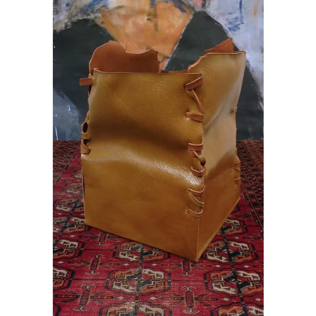 Handmade Leather Trash Bin Chairish