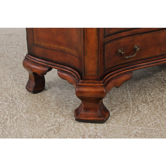 Brown Maitland Smith Leather Wrapped Bachelors Chest For Sale - Image 8 of 12