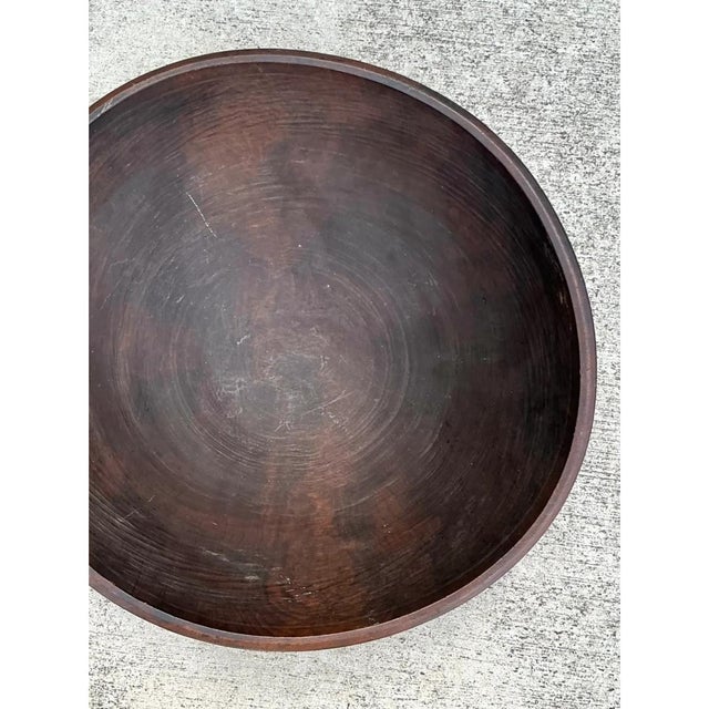 Vintage Monumental Carved Wood Salad Bowl For Sale In West Palm - Image 6 of 12