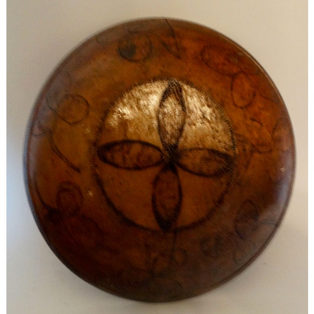 Early Americana Carved Wood Bowl With Rabbits For Sale - Image 9 of 15