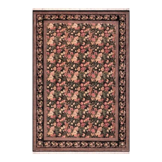 Shabby Chic David Pak-Persian Black/Red Wool Rug - 10'1'' X 13'10'' For Sale