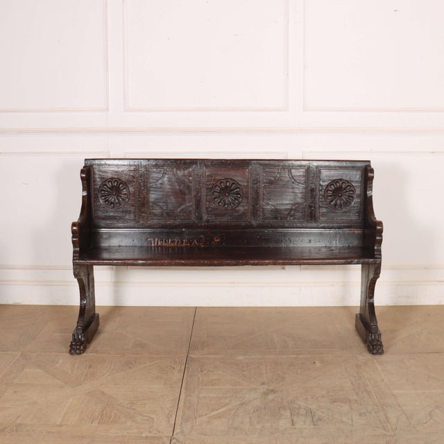 Italian Carved Walnut Bench For Sale - Image 11 of 11