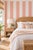Modern Clubhouse Stripe Grasscloth Wallpaper by House Party | Sunrise Peach & White | 6 Yards For Sale - Image 3 of 8
