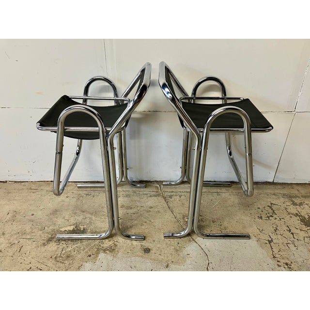 Landes Manufacturing Co. 1970’s Jerry Johnson Arcadia Chrome Barstools - Set of 3 For Sale - Image 4 of 4