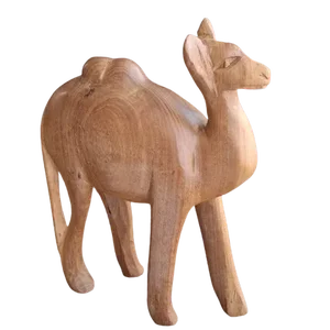 Mid-Century Moroccan Hand Carved Thuya Wood Camel Figurine