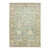 Modern Sage Green Oushak Style Wool Area Rug With Pastel Geometric Floral Accent For Sale