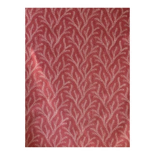 Jane Shelton Screen Print Linen Fabric Holly 3 1/2 Yards For Sale