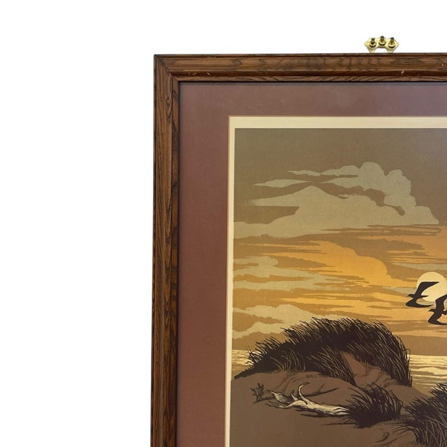 1970s 1970s Walton Butts Signed "Along the Beach" Coastal Landscape Art With Birds. For Sale - Image 5 of 10