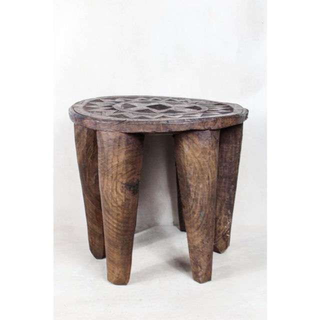 Nupe stool - this is a large fabulous hand carved wood stool from the nupe people of nigeria. These stools are hand carved...