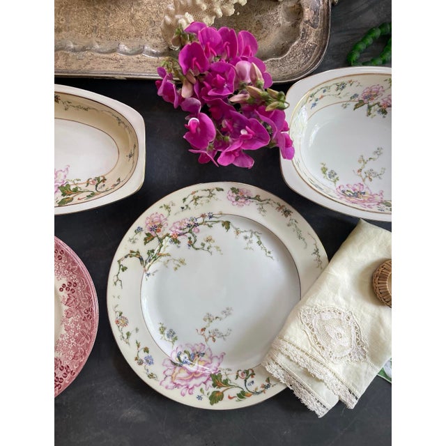 1940s Vintage Mid-Century Modern Epiag Floral Salad Plates 8.5” - Set of 11 For Sale - Image 5 of 10