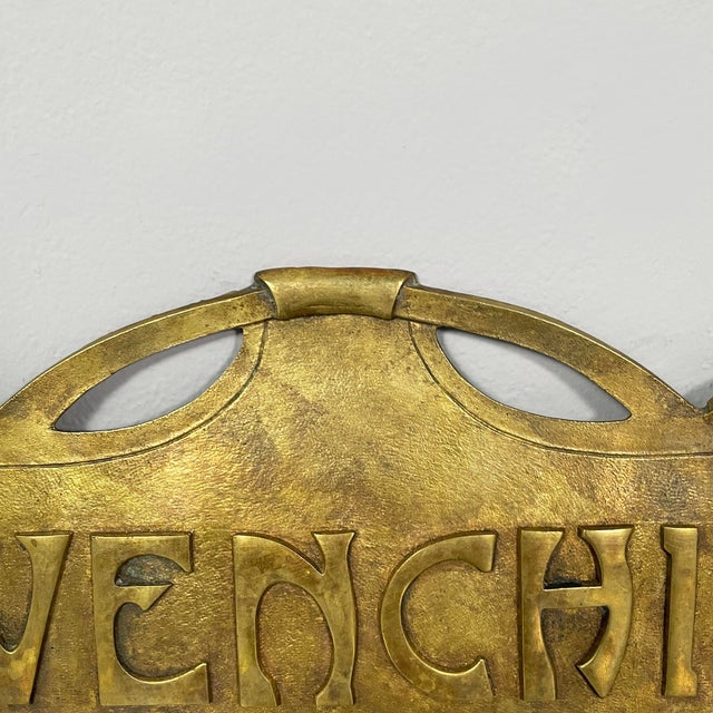1940s Art Deco Italian Venchi Brass Sign, 1940s For Sale - Image 5 of 13
