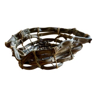 Sculptural Concentric Vine & Split-Cane Vessel For Sale