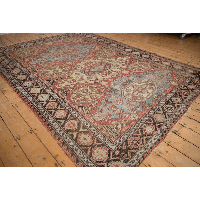 1910s Antique Caucasian Soumac Carpet - 7'1" x 9'11" For Sale - Image 5 of 14