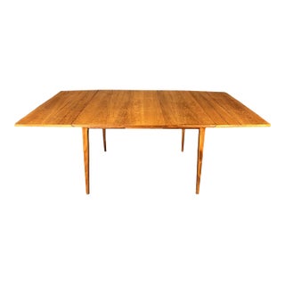 Mid-Century Modern Lane Tuxedo Bowtie-Inlaid Drop Leaf Dining Table For Sale