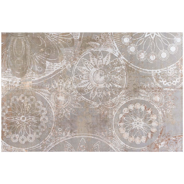 Abstract Modern Rug in Banana Silk & Wool by Doris Leslie Blau For Sale - Image 4 of 10