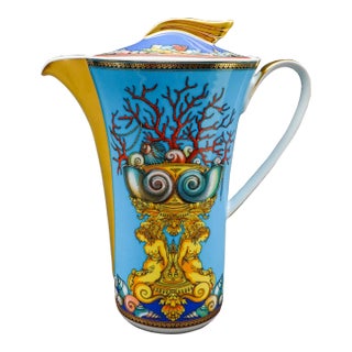 Mid 20th Century Versace Rosenthal Germany Les Tresors De La Mer Lidded Coffee Pot New With Box For Sale