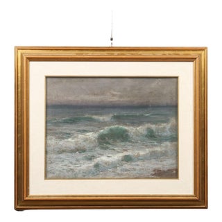 Ercole Garavaglia, Riviera di Ponente, Varigotti, 1900s, Oil Painting on Cardboard, Framed For Sale
