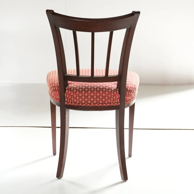 Antique French Mahogany Chair with Silk Upholstery For Sale - Image 9 of 10