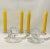 This is a fantastic pair of candle holders. Glass candle holders from the 1940's, they have a classic design, but has an...