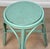 Turquoise Vintage Coastal Rattan Turquoise Round Wicker Stools - A Pair For Sale - Image 8 of 13