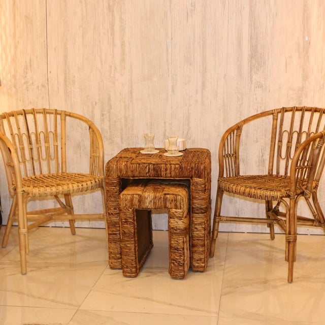 Brown Abaya Abaca Nesting Table - Set of 2 For Sale - Image 8 of 9