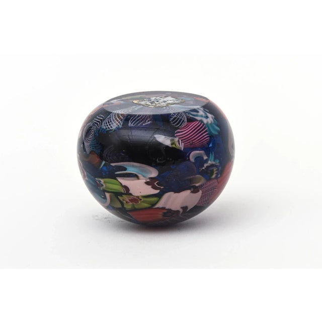 Vintage Murano Fratelli Toso Millefiori Paperweight Blues, Reds, Green, Purple, Turquoise 50's For Sale - Image 10 of 11