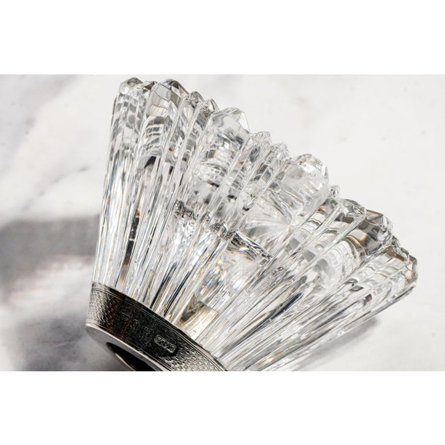Lovely Victorian Antique Cut Crystal English Sterling Silver Match Holder Home Decor Tobacciana For Sale - Image 9 of 16