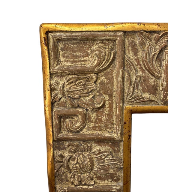 Hollywood Regency Large Harrison & Gil for Dauphine Carved Giltwood Beveled Wall Mirror For Sale - Image 3 of 5