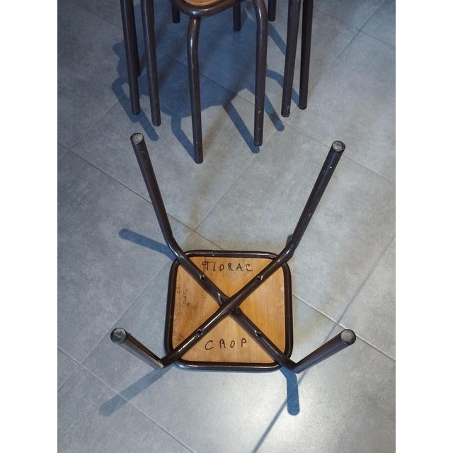 Vintage Industrial Stackable Bar Stools from Mullca, France, 1950s, Set of 4 For Sale - Image 6 of 18