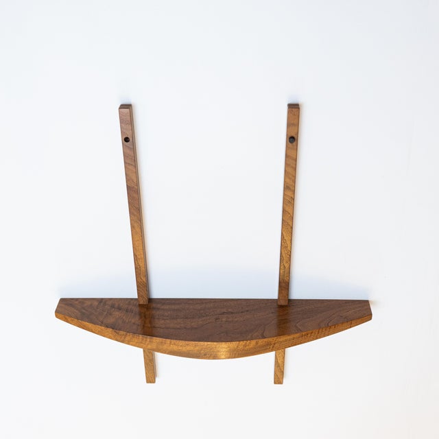 1960s 1960s Mid-Century Sculptural Studio Craft Solid Walnut Wall Shelf For Sale - Image 5 of 9