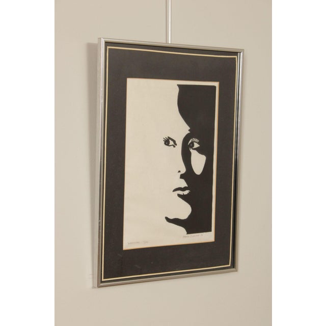 Quality Custom Framed Print of Woman's Profile in Shadow, Signed and Numbered 12/30