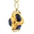 A beautifully crafted vintage rotating cube charm pendant made in 18 karat yellow gold and set with six richly colored...