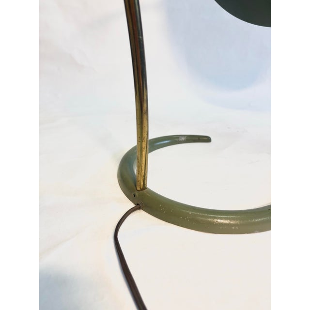 Mid 20th Century Mid Century Modern Green Enamel Desk Lamp For Sale - Image 9 of 12