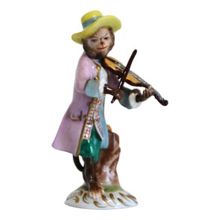 Porcelain Figurine from the Series Monkey Band from Volkstedt Manufactory, Germany, 1940s For Sale