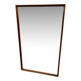 Mid-Century Walnut Framed Wall Mirror For Sale