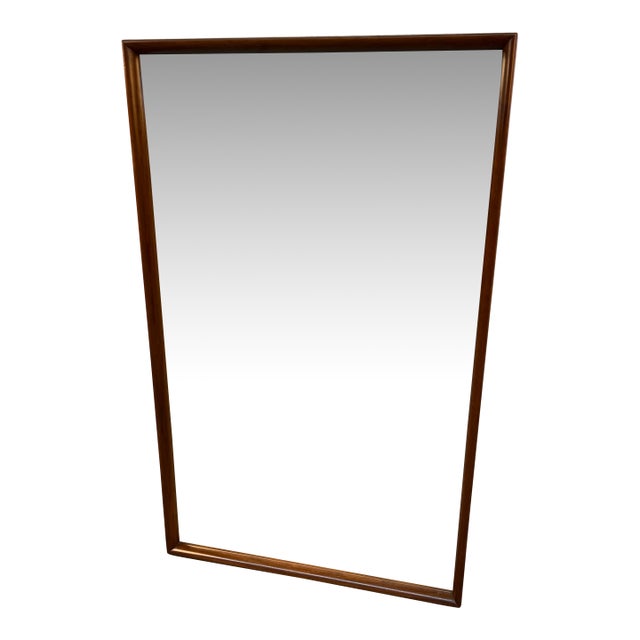 Mid-Century Walnut Framed Wall Mirror For Sale