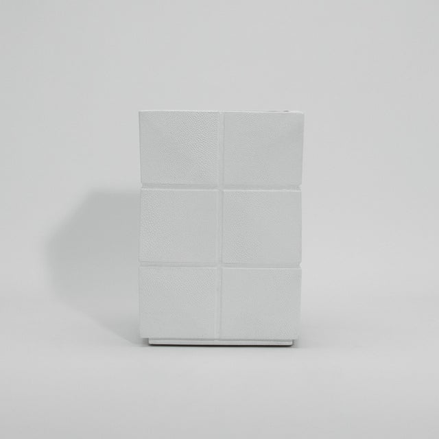 Waste Bin in White Shagreen by R&y Augousti For Sale In Los Angeles - Image 6 of 7