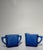 Mid-Century Modern Vintage Art Deco "Chevron" Cobalt Blue Depression Glass Sugar & Creamer Set For Sale - Image 3 of 10