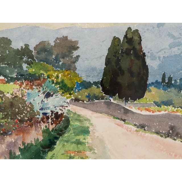 A. Chardeyron, Pines in the Field, 1928, Watercolor on Paper, Framed For Sale - Image 4 of 10
