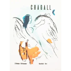 1966 After Marc Chagall, Poster for Exhibit of the Artist in Kunsthalle, Bern