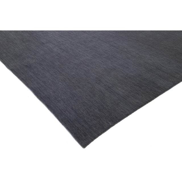 Apadana's Modern Handmade Gabbeh Plush Wool Rug in Gray For Sale - Image 9 of 11
