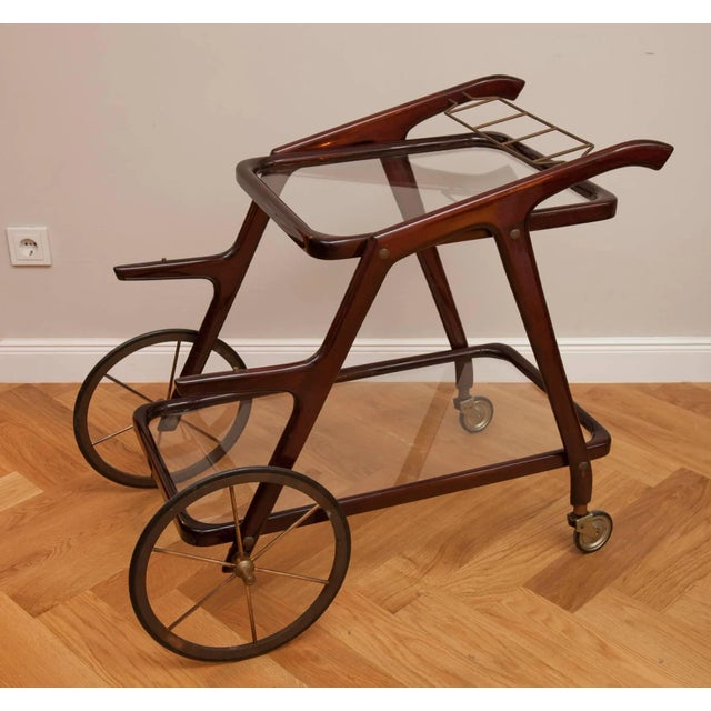 Italian Bar Cart by Cesare Lacca, 1950s For Sale - Image 10 of 10