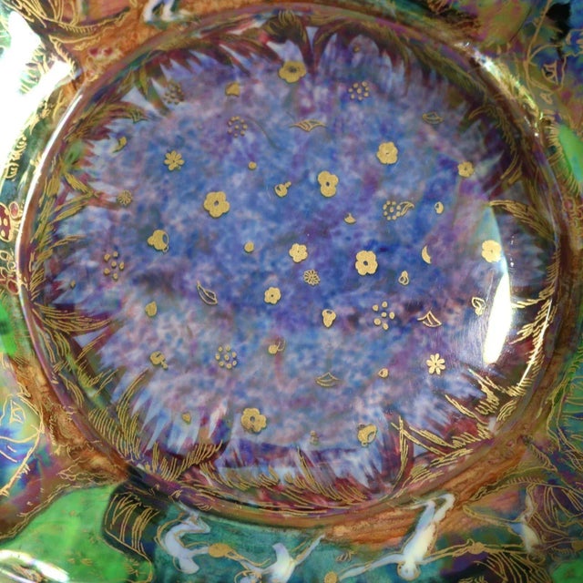 Blue Large Wedgwood Fairyland Lustre Octagonal Dana Bowl For Sale - Image 8 of 12