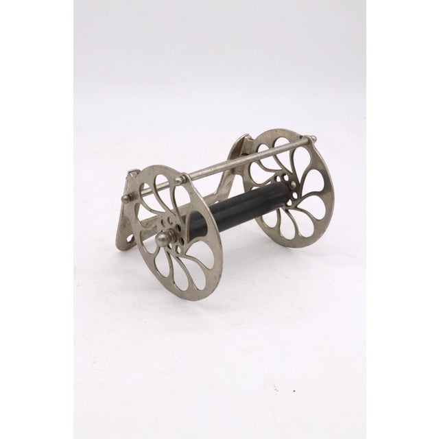 Late 19th century nickel plated brass toilet paper holder by J. L. Mott. These are extremely rare finds, especially in...