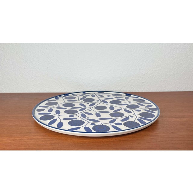 Blue Large Mid-Century Modern German Ceramic Stockholm Series Plate from Melitta, 1960s For Sale - Image 8 of 18