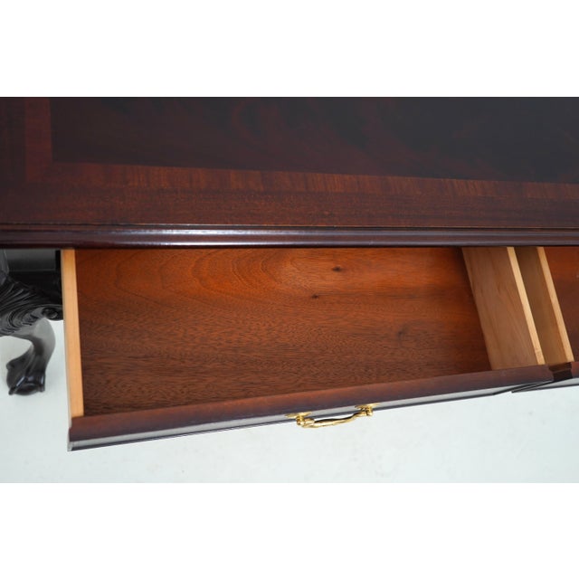 1980s Thomasville Mahogany Ball & Claw Console Table For Sale - Image 5 of 18