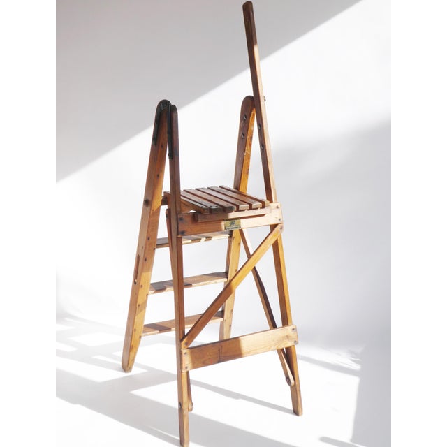 Wood Antique Painters Wooden Ladder, 1890s For Sale - Image 7 of 11