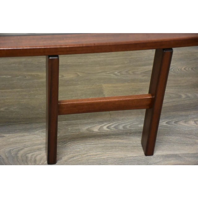 Mahogany & Glass Mid-Century Modern Coffee Table For Sale In Boston - Image 6 of 8